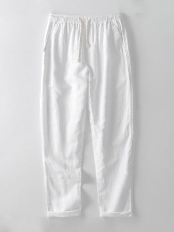 Straight Leg Linen Pants