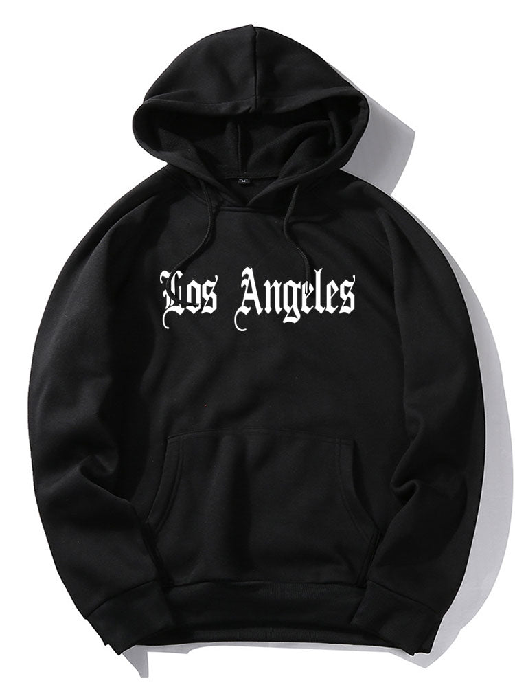 Los Angeles Print Kangaroo Pocket Hoodie